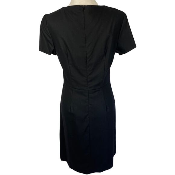 J. McLaughlin Classic Black Fine Wool Short Sleeve Dress Size 6 - Picture 5 of 11